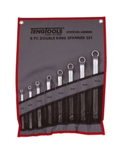 Teng Tools 8 Piece Metric Double Ring Spanner Set 6308MM
