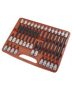 Trident Tools 32 Piece 1/2"dr Torx Socket Bit Set Lengths of 55,100,140,200mm T130550 