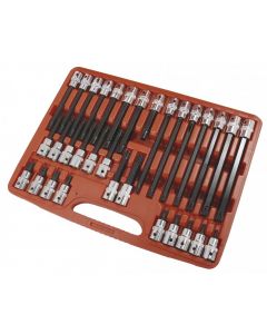 Trident Tools 32 Piece 1/2"dr Ribe Socket Bit Set Lengths of 55,100,140,200mm T130850 