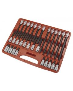 Trident Tools 30 Piece 1/2"dr Hex Socket Bit Set Lengths of 55,100,140,200mm T131750 