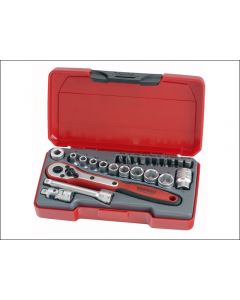 TengTools 24 Piece 1/4"dr Socket Set Supplied in a snap lock case T1424