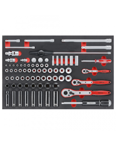 Teng Tools 77 Piece 1/4", 3/8" & 1/2" drive EVA Tool Control System Socket Set TTESK77