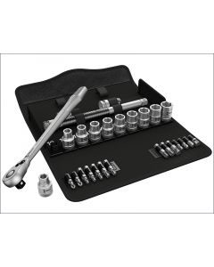 Wera Zyklop Metal-Switch Slim Ratchet and Socket Set of 28 Metric 1/2in Drive WER004078