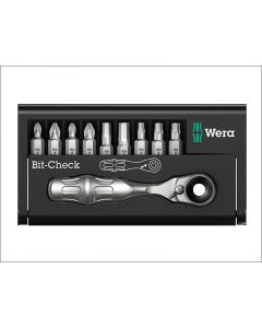 Wera Bit-Check BR9 Bits & Ratchet Set of 10 WER073645