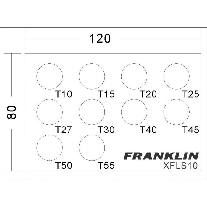 Franklin 10 Pièces Disque 3/8in Profil Bas Torx Socket Bit Set T10-T55 xfls 10 